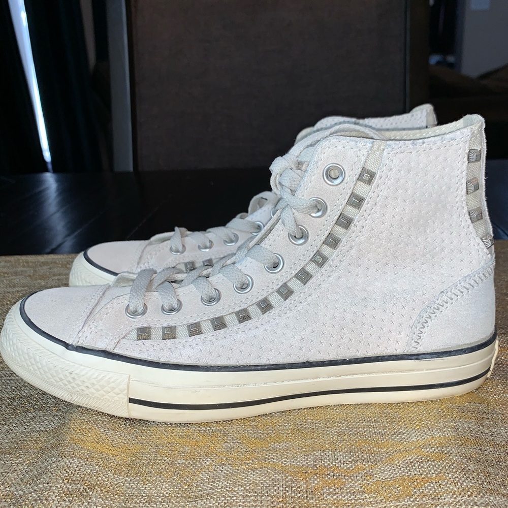 COPY - Beige suede Converse high top sneakers!